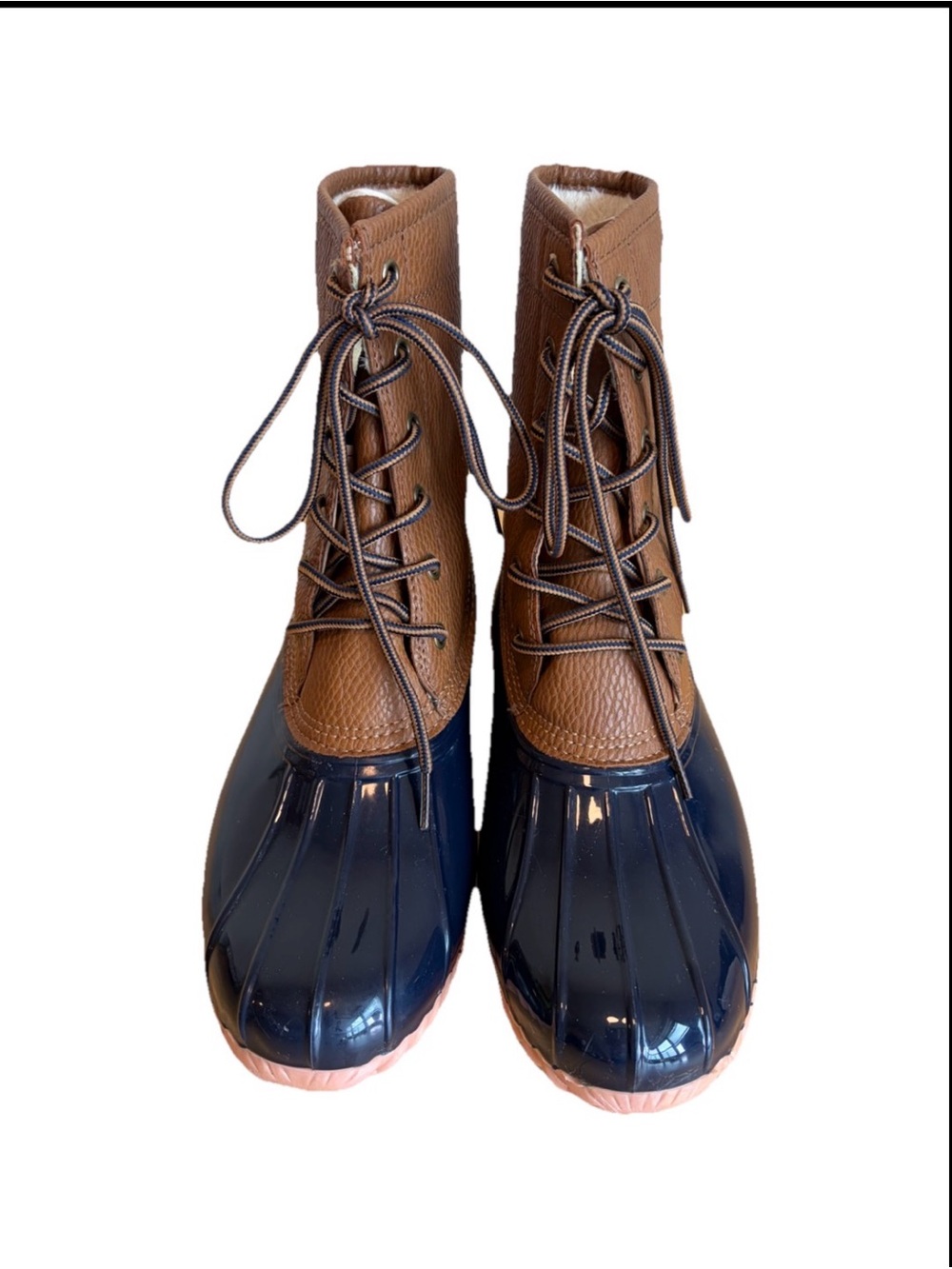 Sporto Brown and Navy Lace-Up Waterproof Duck Boots 9M